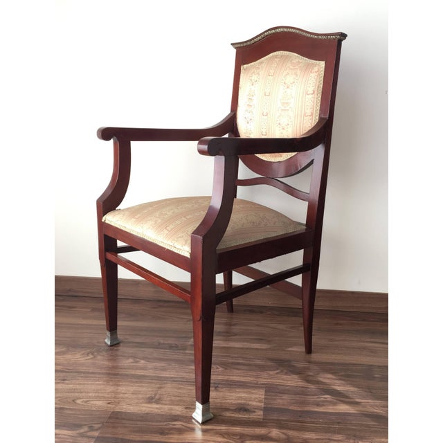 19th Century Regency Pair of Armchairs in Mahogany Influenced Art Deco Style For Sale - Image 9 of 18