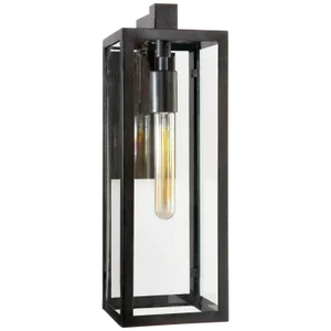 Chapman & Myers for Visual Comfort Signature Fresno Framed Medium Sconce in Aged Iron with Clear Glass