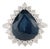 Victorian Natural 18k White Gold 8.42ct Blue Sapphire & Diamond Art Deco Ring Size 4 For Sale