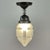Secessionist Brass Semi Flush Mount in Frosted Glass and Burnished, 1920s For Sale - Image 3 of 14