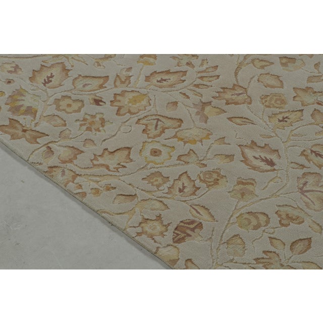 2010s Rug & Kilim’s European Tudor Style Flat Weave in Gray With Gold Floral Pattern For Sale - Image 5 of 8