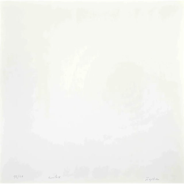 Green Cosmos - Orange is a lithograph realized by Eleni Zerva in 1971. Hand-signed and numbered on the back. Edition of...