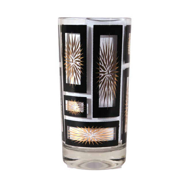 1950s Mid-Century Modern Drinking Glasses With Holder-Set of Eight - 9 pcs For Sale - Image 4 of 16