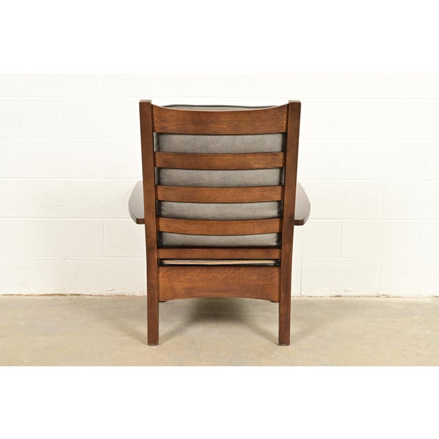 Stickley Mission Oak Arts & Crafts Lounge Chair For Sale - Image 12 of 15