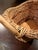 Chestnut Vintage 1970s Woven Wicker Basket With Wood Bead Detail & Handle For Sale - Image 8 of 14