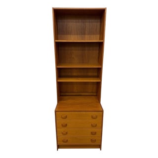 Vintage Danish Modern Domino Møbler 2-Piece Lingerie Bookcase For Sale