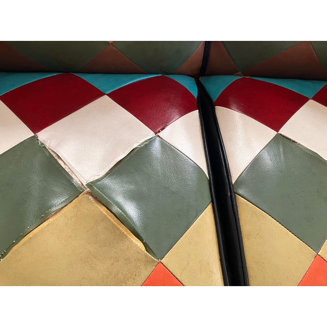 Vintage Schubert Industries (Louisville, Kentucky) Original Patchwork Leather Upholstery Description An authentic Schubert...