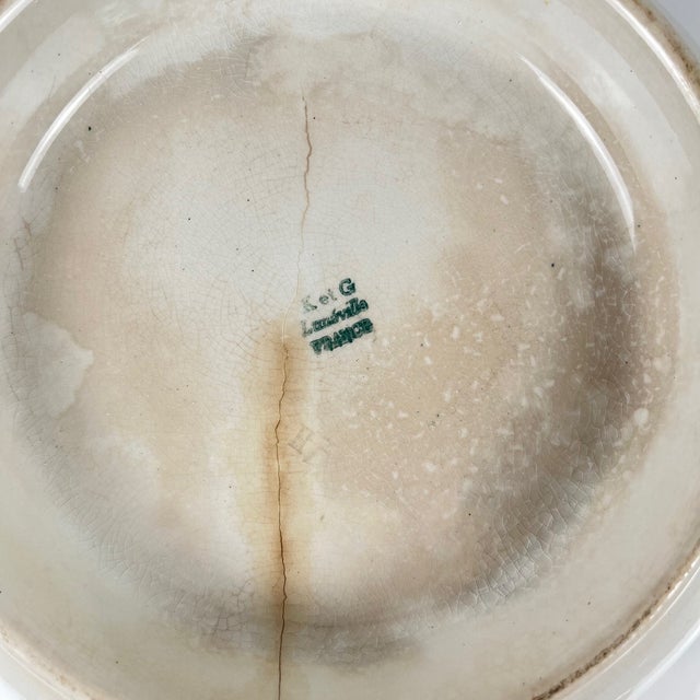 Blue Footed Salad Bowl from KG Lunéville, 1890s For Sale - Image 8 of 11