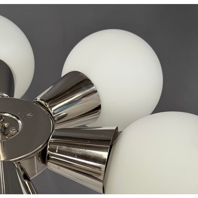 Mid-Century Sputnik Chrome Chandelier from Kamenický Šenov, 1970s For Sale - Image 6 of 7