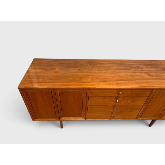1960s Kipp Stewart for Drexel Declaration Two Piece Walnut Credenza Hutch For Sale In New York - Image 6 of 17