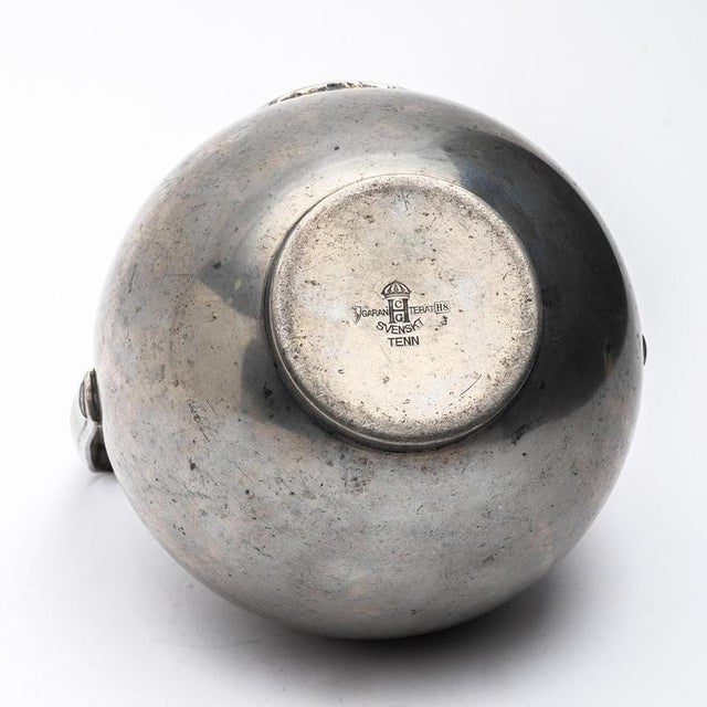 Glass Pewter Vase with Glass Insert by Sylvia Stave for C.G. Hallberg, Sweden, 1934 For Sale - Image 7 of 8