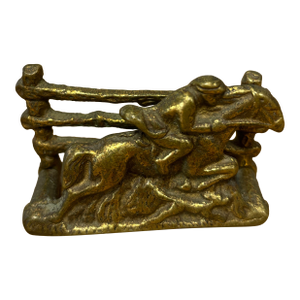Vintage English Brass Horse and Rider Hunt Letter Rack