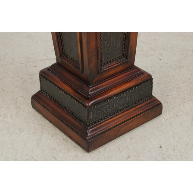 Brown Theodore Alexander Metal Clad Display Pedestal Stand For Sale - Image 8 of 15