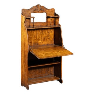 Early 20th Century Oak Drop-Front Secretary Desk For Sale