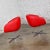 Red Late 20th Century MCM Swivel Bucket Chairs New Red Vinyl Faux Leather & Chrome X Base by Shelby Williams For Sale - Image 8 of 13