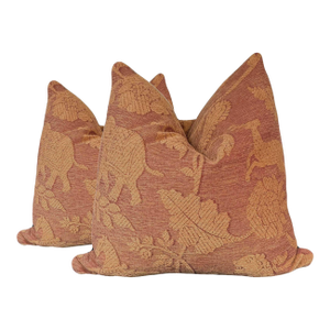 Lee Jofa Chenille Pillows in Cognac - A Pair