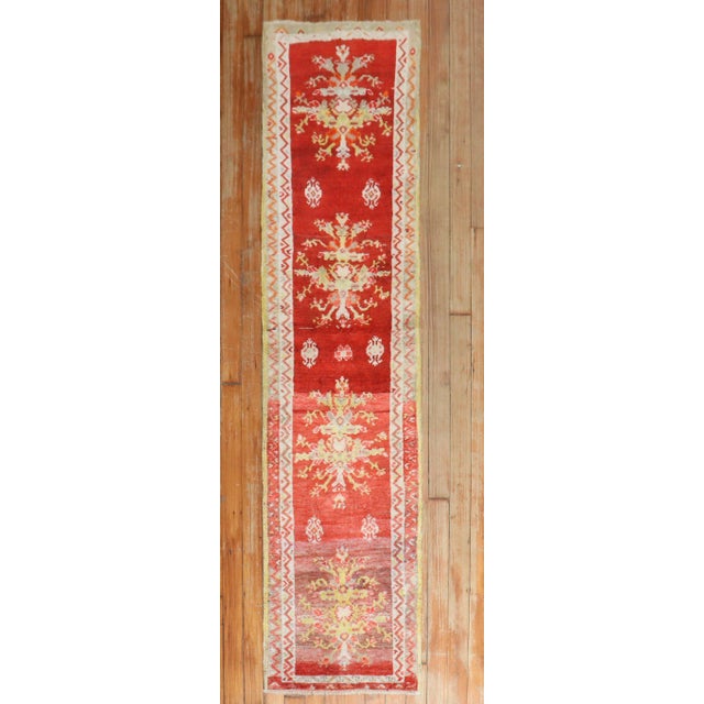 Early 20th Century Zabihi Collection Turkish Sivas Red Small Runner - 1'6" x 5'10" For Sale - Image 10 of 10