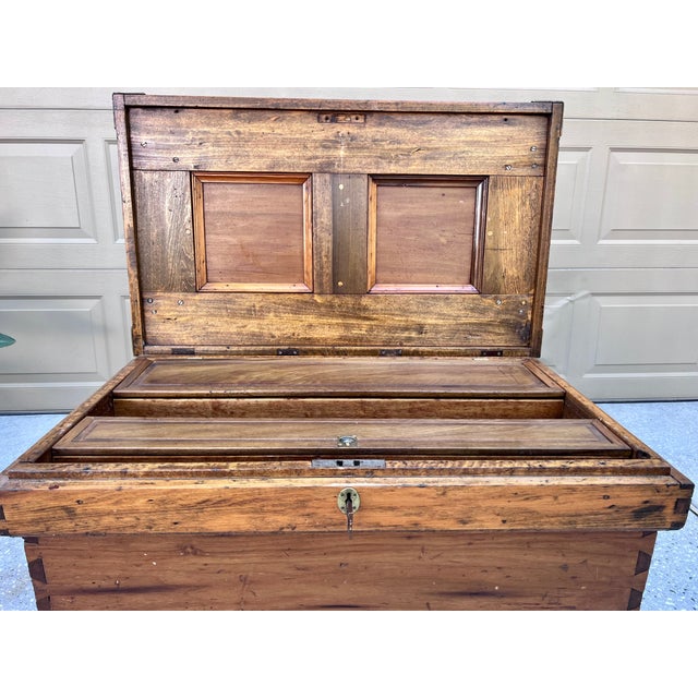 Late 19th Century Primitive Maine Carpenter’s Pine Tool Chest For Sale - Image 4 of 11