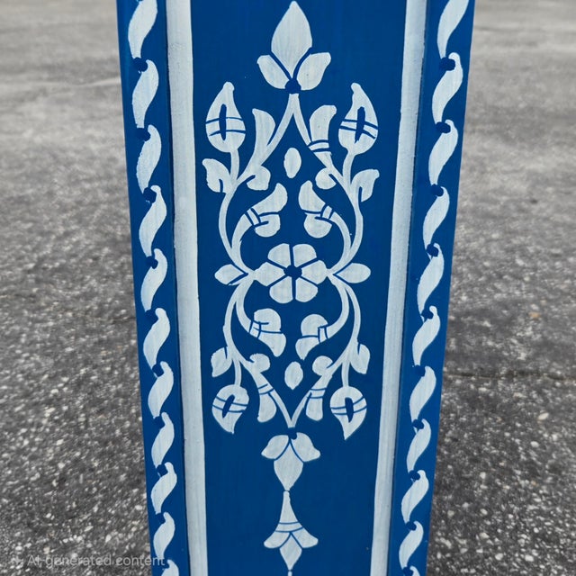 A beautiful hand‑painted Moroccan medicine cabinet / wall shelf from Morocco, standing approximately 22" tall, 18" wide,...