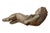 A finely modeled Italian Baroque style reclining cherub, hand-painted and dating to the 19th century. Rendered in ceramic...