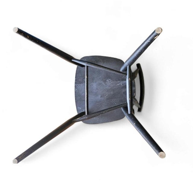 Wood Black Stacking Chair by L. Ercolani for Ercol, 1950s For Sale - Image 7 of 11