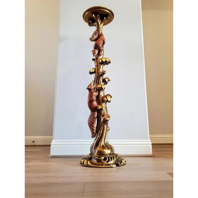 Rococo Italian Sculptural Carved & Painted Gilt Wood Stand For Sale - Image 3 of 11