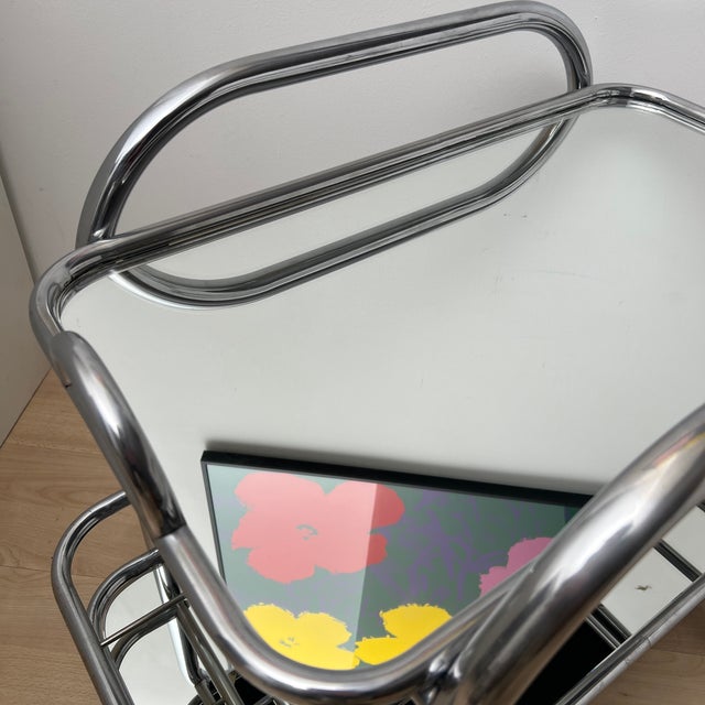 Silver Art Deco Chromed Steel Bar Cart by Robert Mallet-Stevens, France, 1925 For Sale - Image 8 of 18