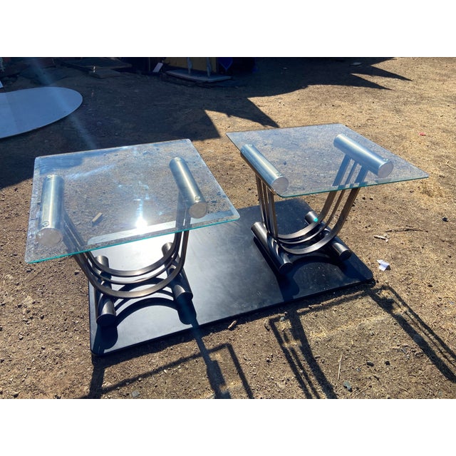 Glass MCM Design Institute of America, Art Deco Side End Tables Set of Two Romeo Rega Unmarked For Sale - Image 7 of 16
