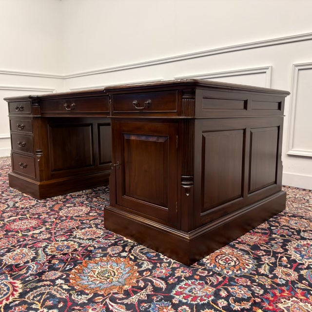 Large Classic English Partnerdesk For Sale - Image 6 of 18