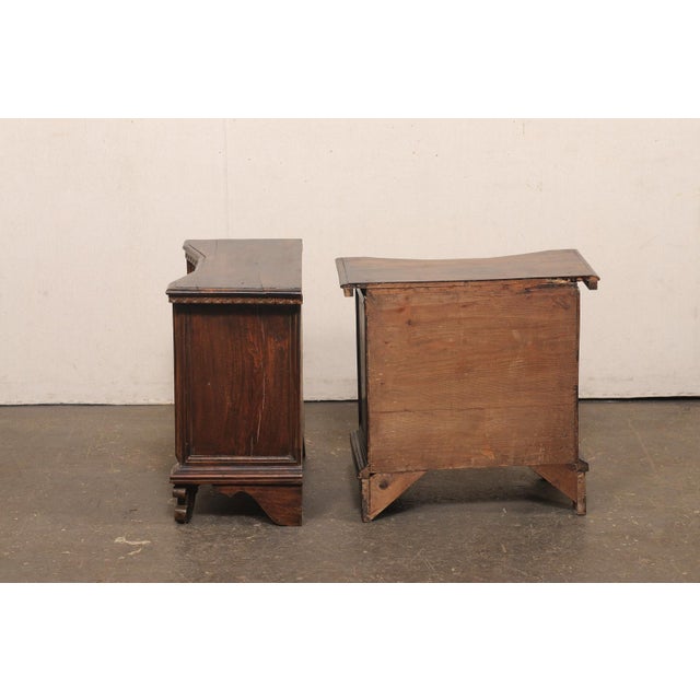 Brown Early 20th Century Venetian Pair Petite Marquetry Side Chests For Sale - Image 8 of 13