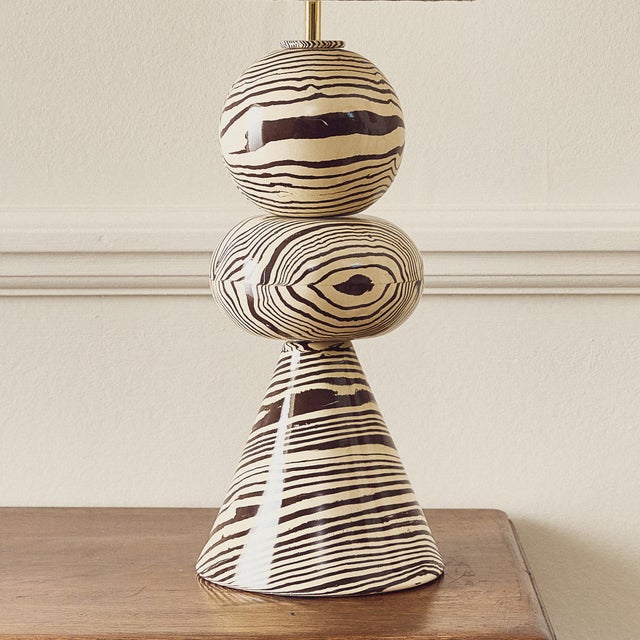 Ceramic Swan Brown & White Table Lamp by Henry Holland Studio For Sale - Image 4 of 5
