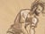 Watercolor on crumpled paper depicting a rugby player in action, by Evelyne Luez, 20th century. 20th-century watercolor...