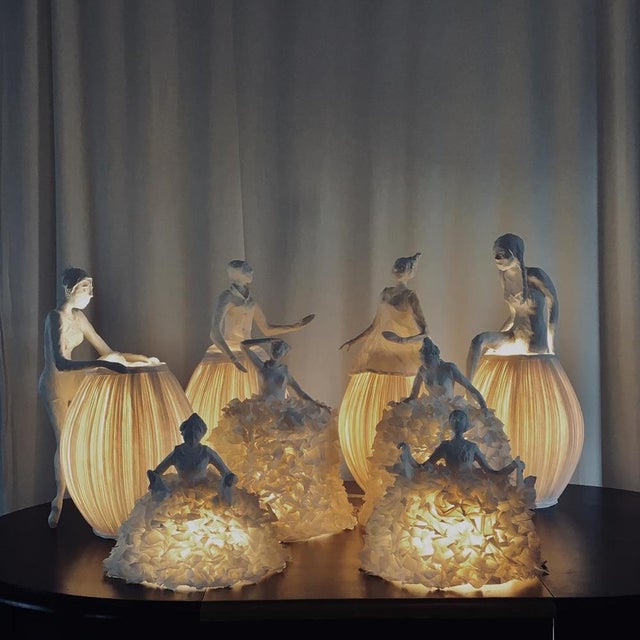 Paper Mademoiselle Out of Her Dress Paper Light Sculpture by Papier À Êtres For Sale - Image 7 of 10