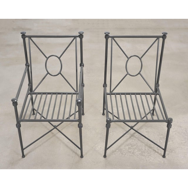 Set of Four Rh Catalina Aluminum Patio Garden Dining Armchairs For Sale - Image 9 of 18