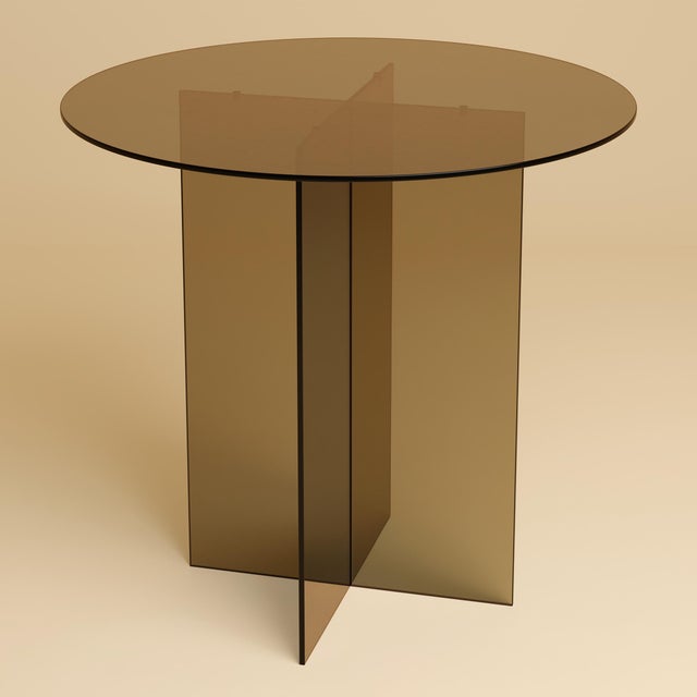Round Bronzed Glass Dining Table by Lebanto For Sale - Image 4 of 4