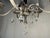 1920s Antique Five-Arm Metal, Black Glass and Crystal Chandelier For Sale - Image 5 of 15