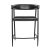 U-back design stylish counter stool with top grain black leather back and seat. Black iron frame and channel tufting on...
