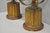 Early 20th Century Italian Hollywood Regency Gold Gilt Iron Metal Pink Rose Tall Table Lamps Pair For Sale - Image 10 of 12
