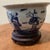 Antique Chinese Kangxi Style Blue & White Glazed Jardiniere Qing Dinasty (1644-1912) on Wood Base For Sale - Image 12 of 12