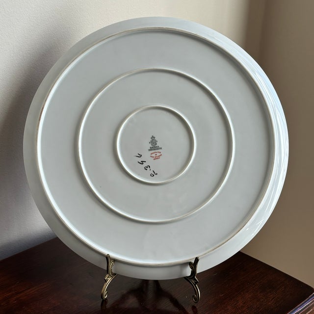 Raspberry Red Early-20th Century Tirschenreuth Bavaria Decorative Porcelain Plate For Sale - Image 8 of 10