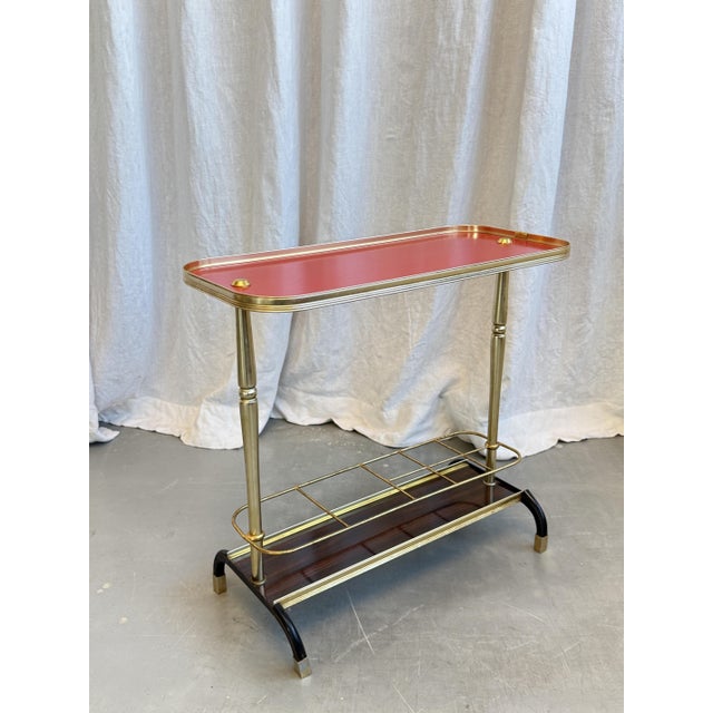 Beautiful and ultra rare formica and brass side table by Luisa and Ico Parisi for MB Italy, 1960s. A charming piece that...