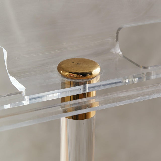 Italian Brass + Plexiglass Valet Stand, 1970s For Sale In Chicago - Image 6 of 7