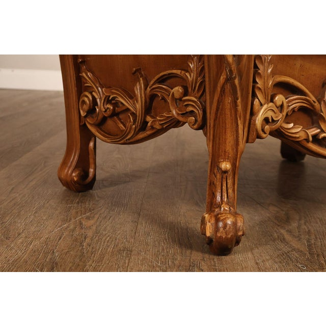 Brown Italian Rococo Style Pair of Bombe Chest Nightstands For Sale - Image 8 of 18