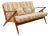 Rare 1960s Vintage Poul Jensen for Selig Z Settee Danish Teak Wood Sofa For Sale