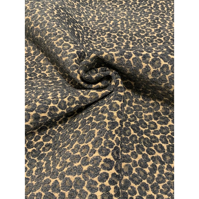 Kravet Modern Navy Blue and Gray Chenille Leopard Print 35669.505