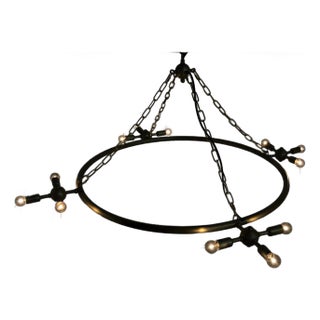NOIR Sasha Chandelier, Metal with Brass Finish For Sale
