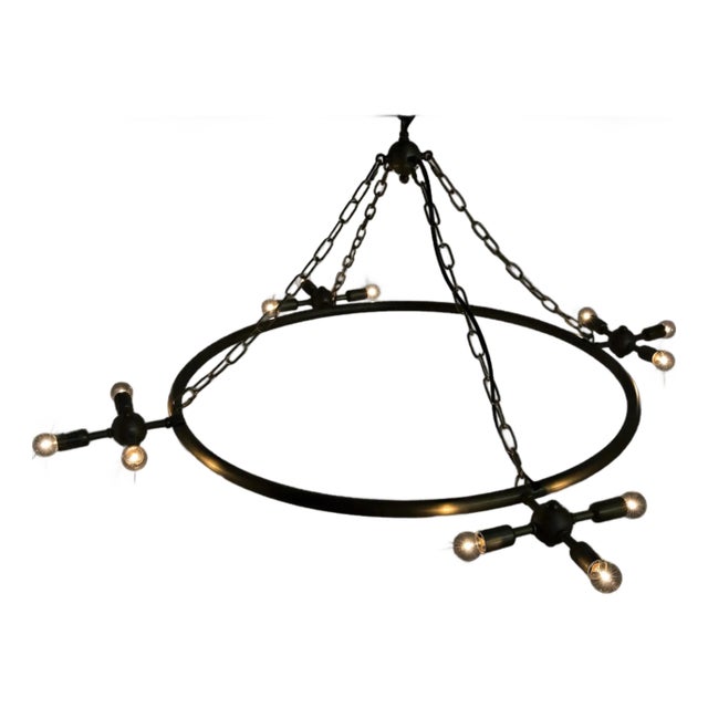 NOIR Sasha Chandelier, Metal with Brass Finish For Sale