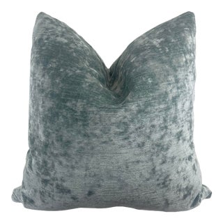 Linen Velvet in Spa 22" Pillows-A Pair For Sale
