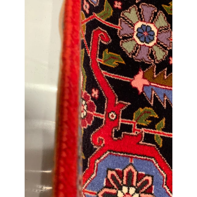 Textile Red Color Fine Hand Knotted Silk & Wool Heriz Design 8'2'' X 11'7'' For Sale - Image 7 of 10