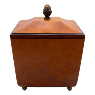 Decorative Crafts Burl Wood Lidded Box or Tea Caddy For Sale